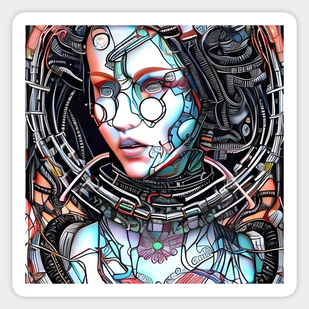 Artificial Intelligence Android Girl Sticker by animegirlnft